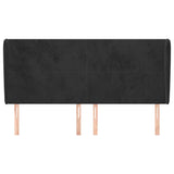 Vidaxl hoofdbord met randen 203x23x118 128 cm fluweel zwart