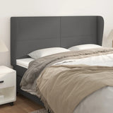 Vidaxl hoofdbord met randen 183x23x118 128 cm kunstleer grijs