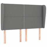 Vidaxl hoofdbord met randen 147x23x118 128 cm stof donkergrijs