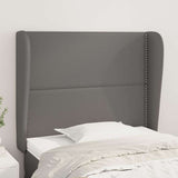 Vidaxl hoofdbord met randen 103x23x118 128 cm kunstleer grijs