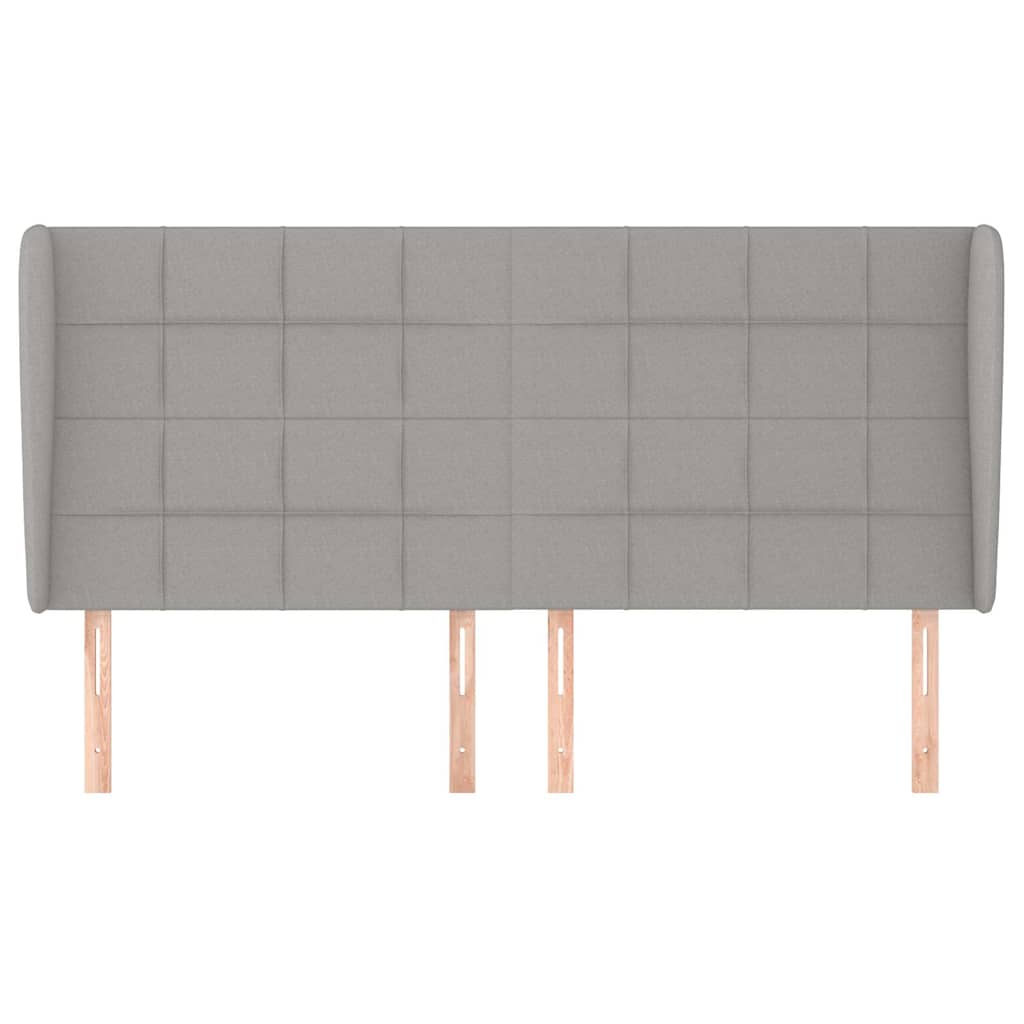 Vidaxl hoofdbord met randen 183x23x118 128 cm stof lichtgrijs