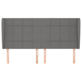 Vidaxl hoofdbord met randen 203x23x118 128 cm stof donkergrijs