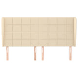 Vidaxl hoofdbord met randen 203x23x118 128 cm stof crèmekleurig