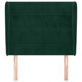 Vidaxl hoofdbord met randen 93x23x118 128 cm fluweel donkergroen