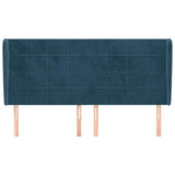 Vidaxl hoofdbord met randen 163x23x118 128 cm fluweel donkerblauw