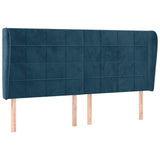 Vidaxl hoofdbord met randen 203x23x118 128 cm fluweel donkerblauw