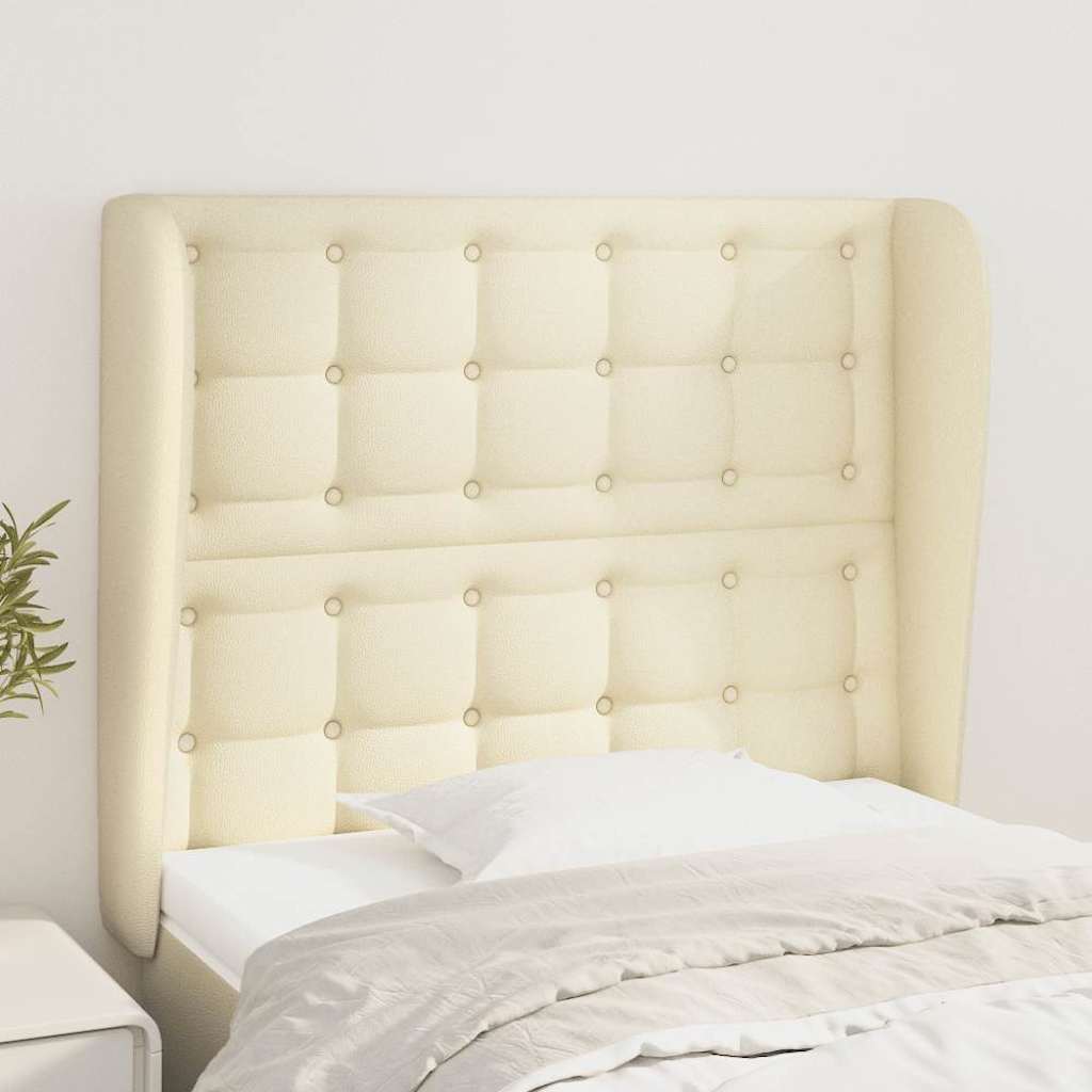 Vidaxl hoofdbord met randen 83x23x118 128 cm kunstleer crèmekleurig