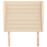 Vidaxl hoofdbord met randen 83x23x118 128 cm stof crèmekleurig