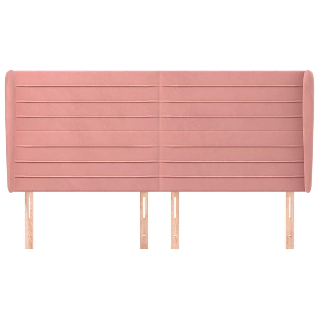 Vidaxl hoofdbord met randen 183x23x118 128 cm fluweel roze