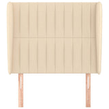 Vidaxl hoofdbord met randen 93x23x118 128 cm stof crèmekleurig