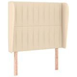 Vidaxl hoofdbord met randen 103x23x118 128 cm stof crèmekleurig