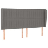 Vidaxl hoofdbord met randen 183x23x118 128 cm stof donkergrijs