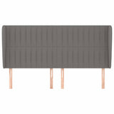 Vidaxl hoofdbord met randen 183x23x118 128 cm stof donkergrijs