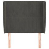 Vidaxl hoofdbord met randen 93x23x118 128 cm fluweel donkergrijs