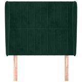 Vidaxl hoofdbord met randen 93x23x118 128 cm fluweel donkergroen