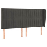 Vidaxl hoofdbord met randen 183x23x118 128 cm fluweel donkergrijs