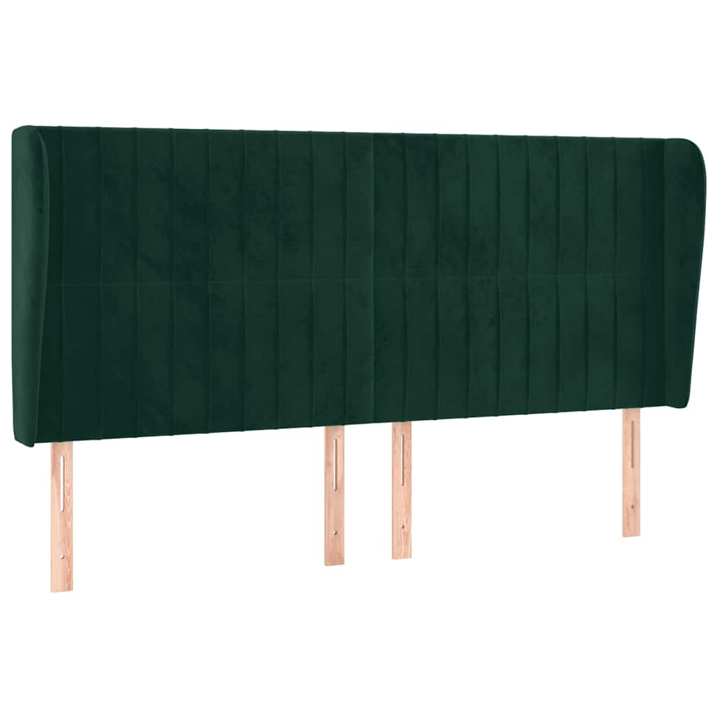 Vidaxl hoofdbord met randen 183x23x118 128 cm fluweel donkergroen