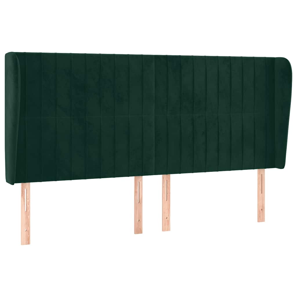 Vidaxl hoofdbord met randen 203x23x118 128 cm fluweel donkergroen