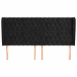 Vidaxl hoofdbord met randen 183x23x118 128 cm fluweel zwart