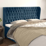 Vidaxl hoofdbord met randen 183x23x118 128 cm fluweel donkerblauw