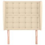 Vidaxl hoofdbord met randen 93x23x118 128 cm stof crèmekleurig