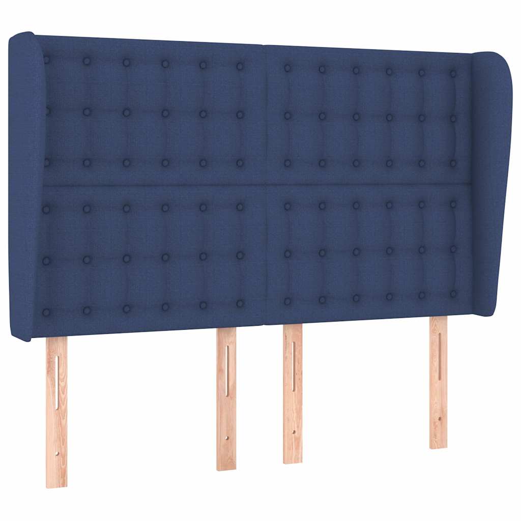 Vidaxl hoofdbord met randen 147x23x118 128 cm stof blauw