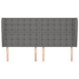 Vidaxl hoofdbord met randen 163x23x118 128 cm stof donkergrijs