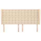 Vidaxl hoofdbord met randen 163x23x118 128 cm stof crèmekleurig