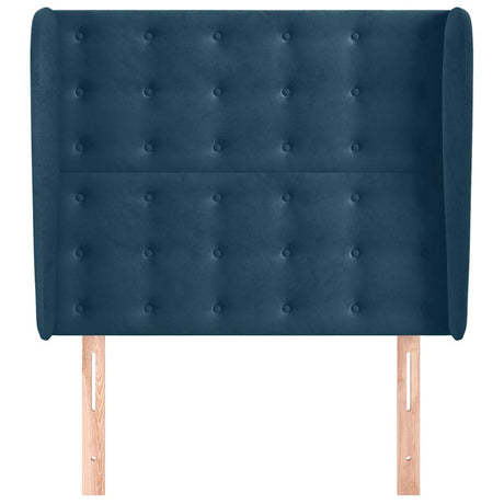 Vidaxl hoofdbord met randen 93x23x118 128 cm fluweel donkerblauw