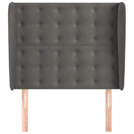 Vidaxl hoofdbord met randen 103x23x118 128 cm fluweel donkergrijs