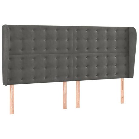 Vidaxl hoofdbord met randen 163x23x118 128 cm fluweel donkergrijs