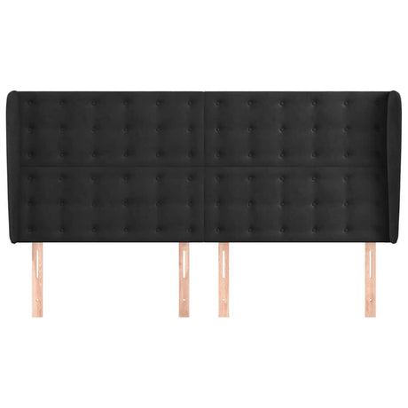 Vidaxl hoofdbord met randen 163x23x118 128 cm fluweel zwart