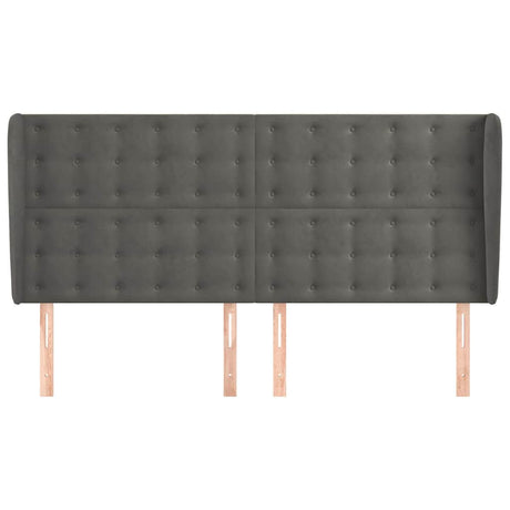 Vidaxl hoofdbord met randen 183x23x118 128 cm fluweel donkergrijs