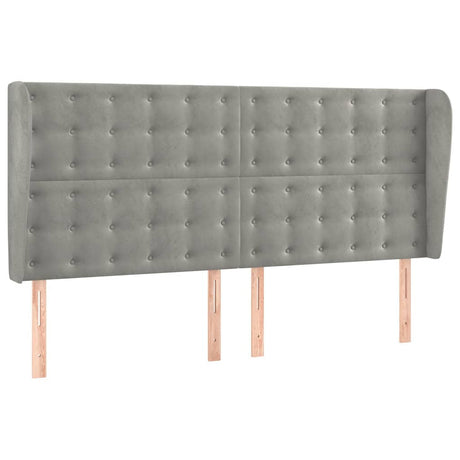 Vidaxl hoofdbord met randen 203x23x118 128 cm fluweel lichtgrijs