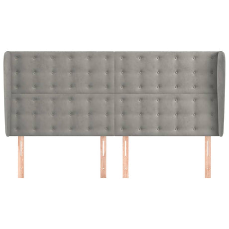 Vidaxl hoofdbord met randen 203x23x118 128 cm fluweel lichtgrijs