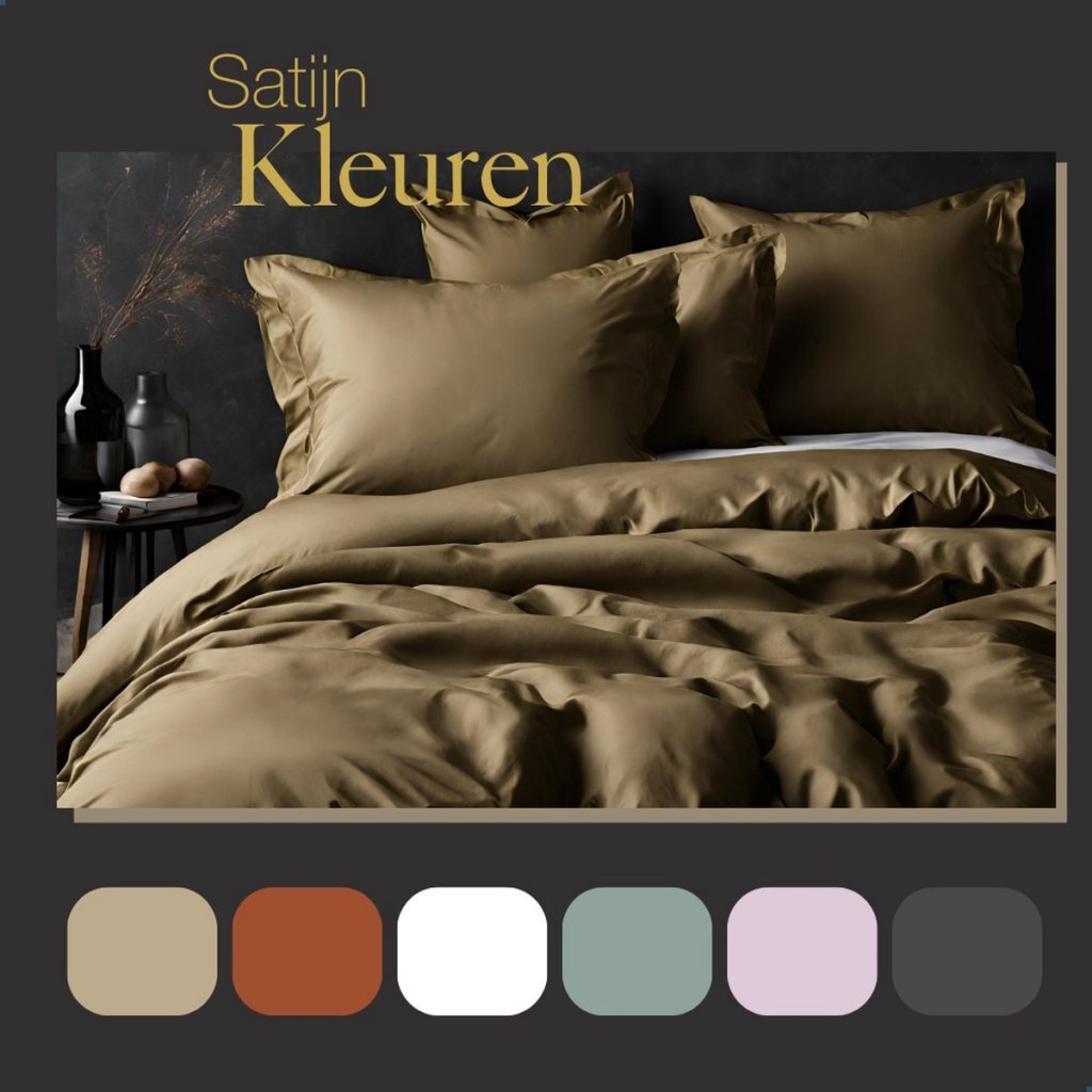 Housse de couette simple en satin de coton Ten cate 140x200 220 cm or