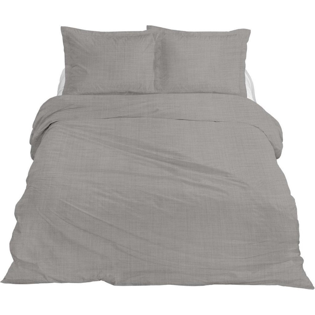 Housse de couette simple en lin premium Ten cate 140x200 220 cm gris nuageux