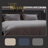 Housse de couette simple en lin premium Ten cate 140x200 220 cm gris nuageux
