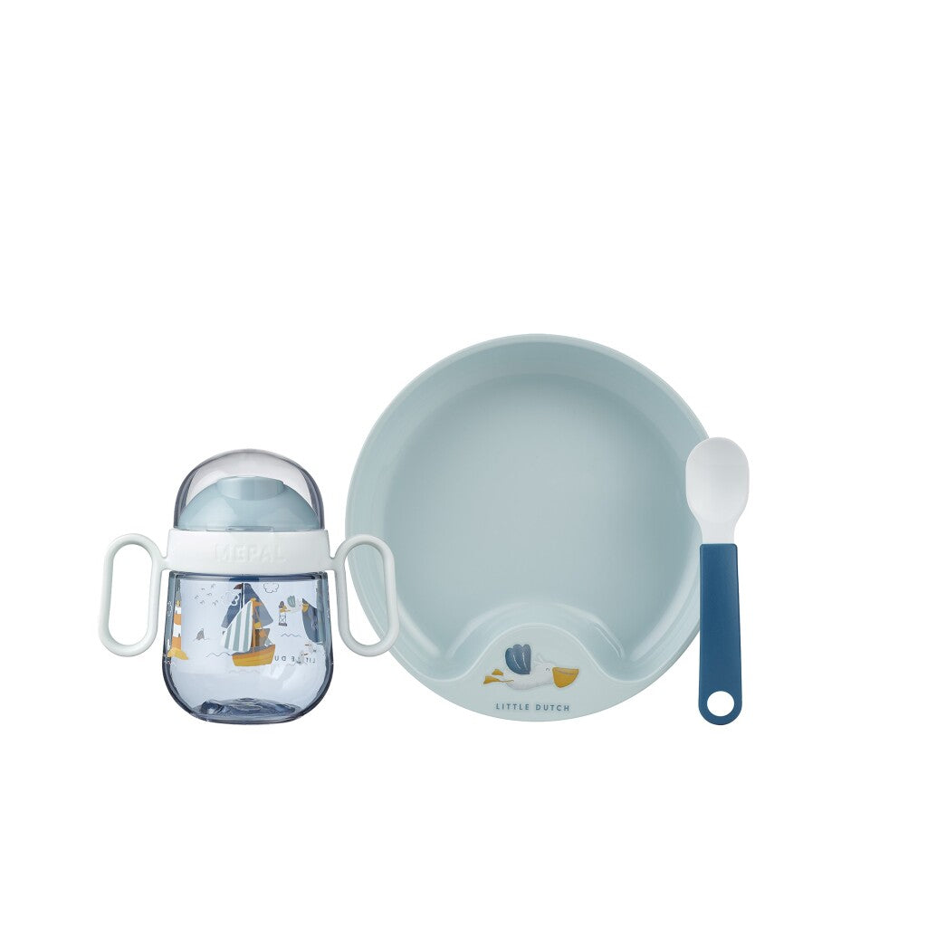 Mepal vaisselle bébé petits marins hollandais baie 3 pièces bleu