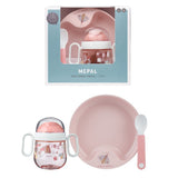 Mepal vaisselle petites fleurs hollandaises et papillons 3 pièces rose