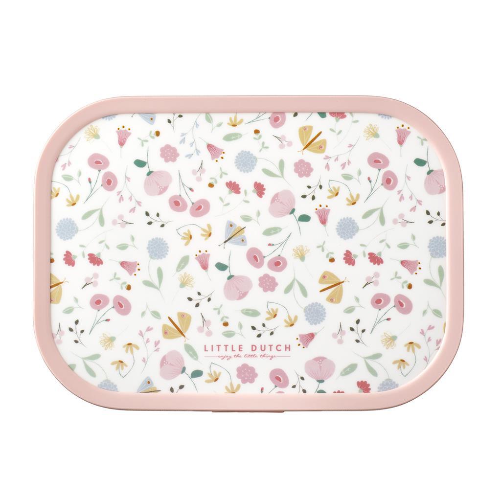 Mepal campus lunchbox flowers and butterflies roze wit