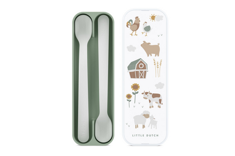 Mepal set cuillère bébé mio 2 pièces - petite ferme 14,5cm