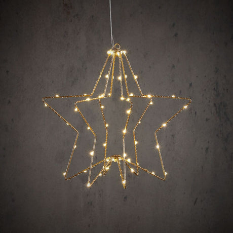 Autres marques étoile suspendue 60 LED blanc chaud 32x30 cm or