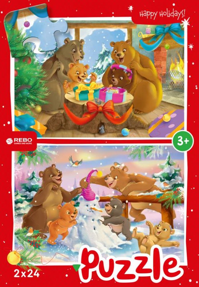 Puzzle Rebo 2x24 pièces - Noël