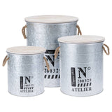Co-bac de rangement en 3 parties Collection avec corde zinc