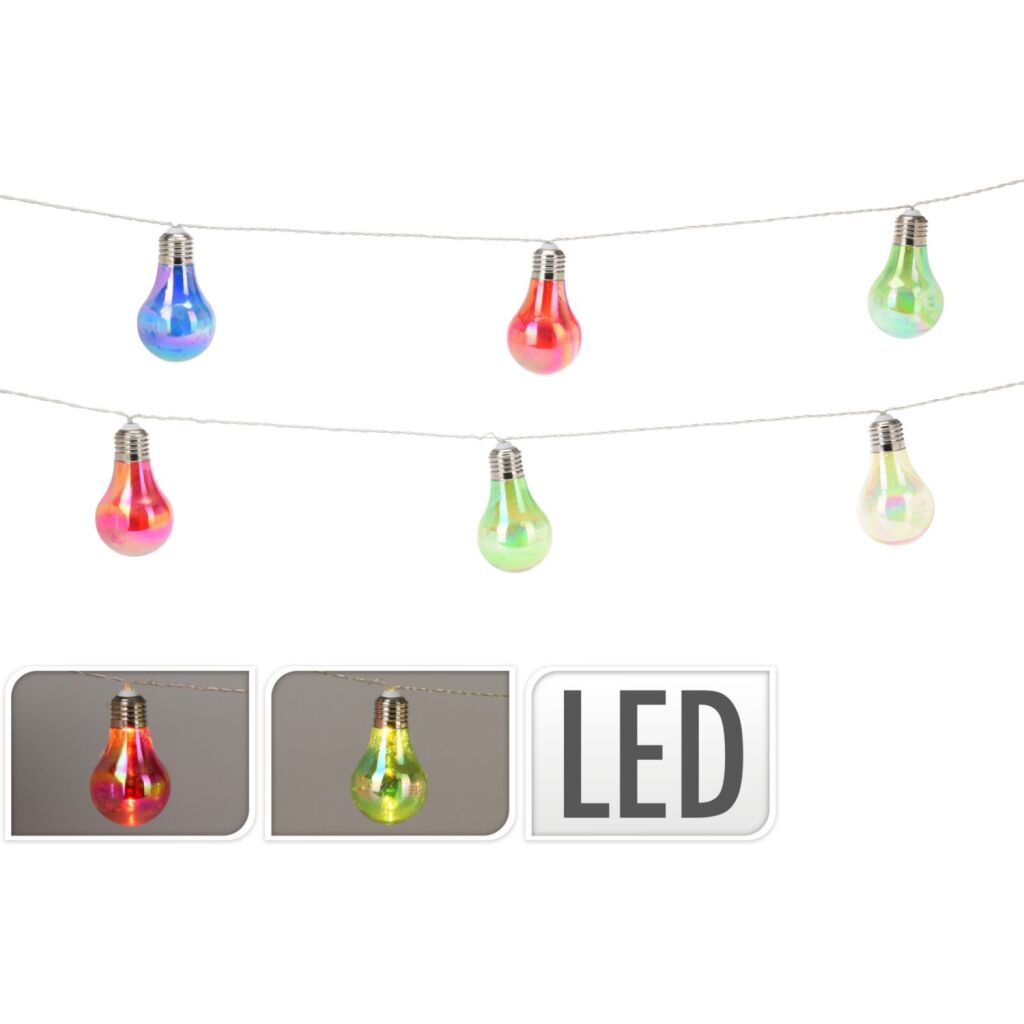 Basic led feestverlichting 10 lampjes multicolor