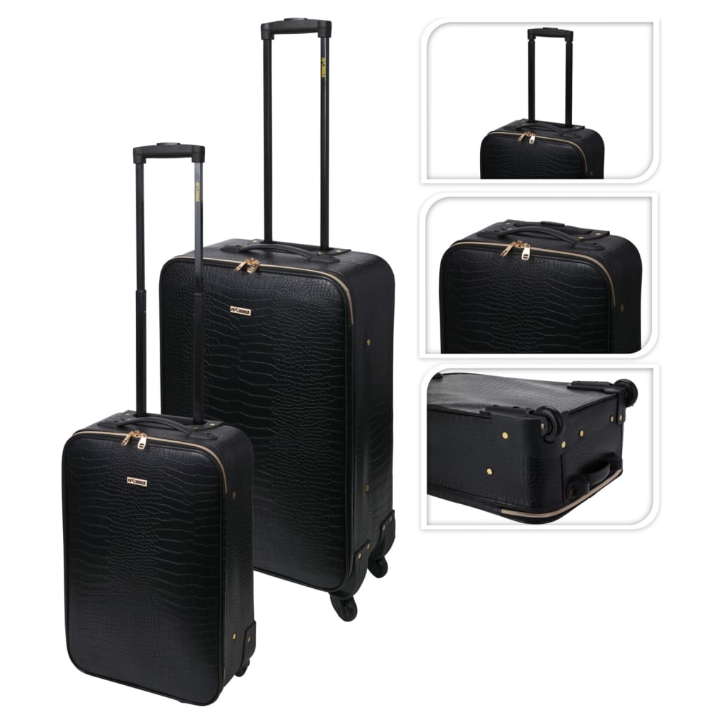 PROWORLD Set à bagages 2 pièces Croco Black