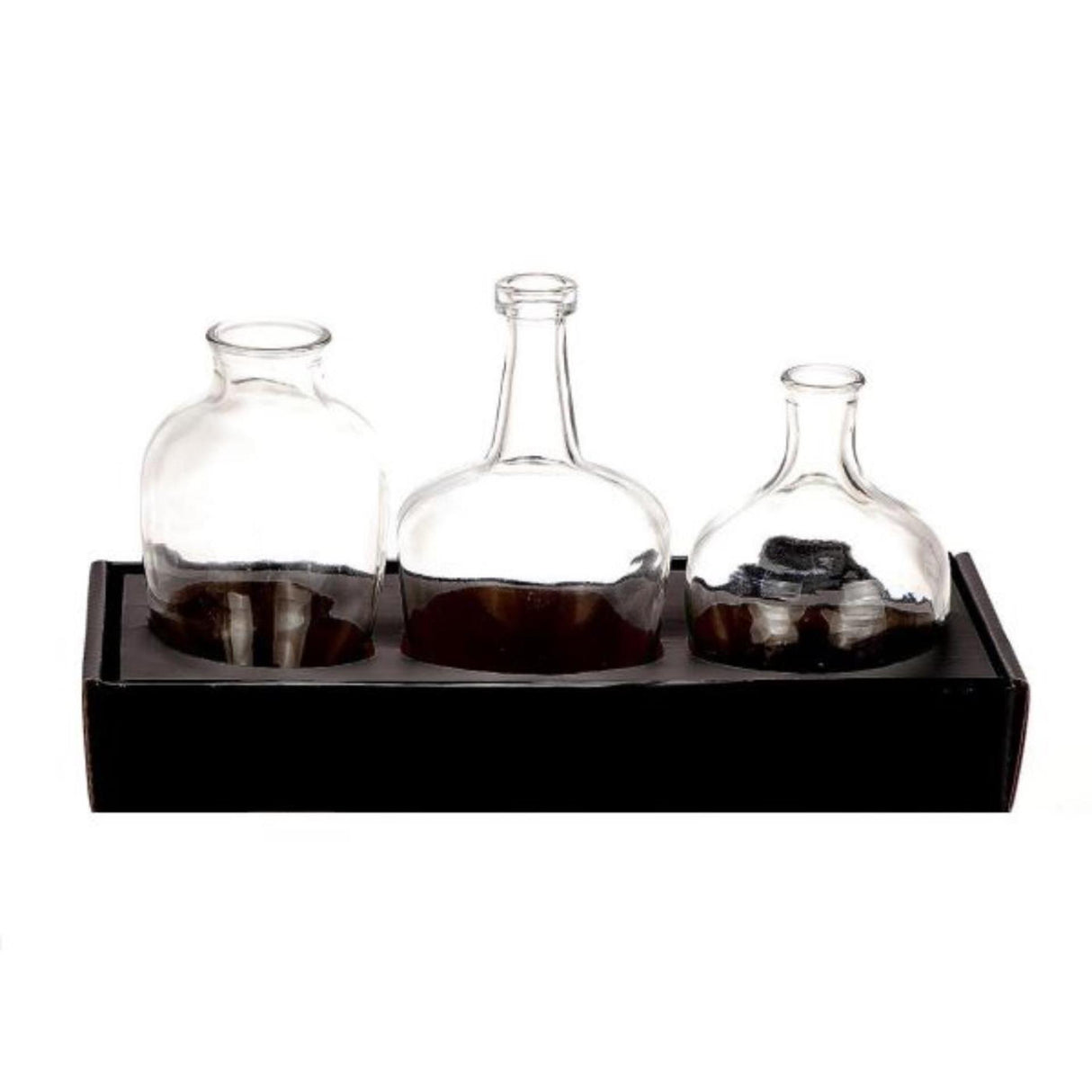HBx natural living vase verre transparent set a 3