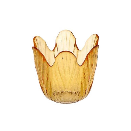 Hbx natural living porte-bougie tulipe orange ø8xh8cm