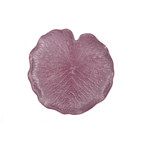 Hbx plateau vivant naturel forme de feuille melam aubergine ø31cm